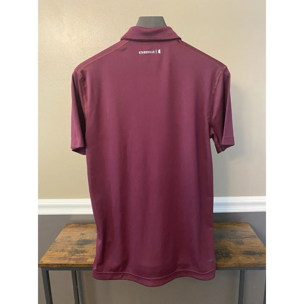 Adidas Mississippi State Bulldogs Team Issued Polo Shirt X-Small Maroon